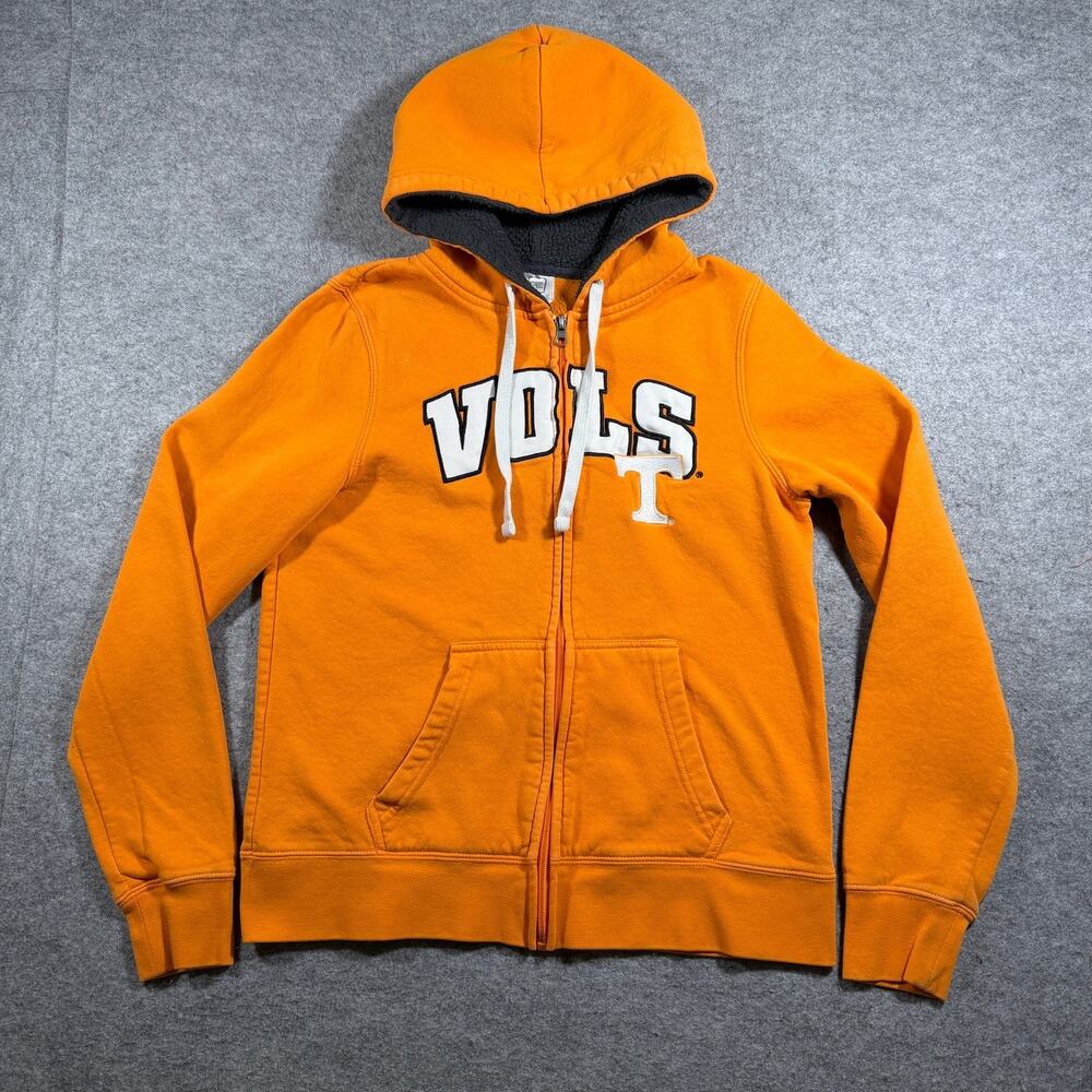 Tennessee Vols Hoodie Womens M Orange Full Zip Fleece Lined NCAA Football